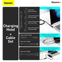 Bộ sạc siêu nhanh Baseus GaN2 Fast Charger 1C 100W (GaN2 Technology, QC5.0/QC4.0/PD3.0/PPS Multi Quick Charge Protocol Support)