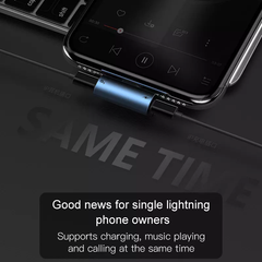 Bộ chia cổng Lightning 1 thành 2 có hỗ trợ đàm thoại Baseus L46 cho iPhone/ iPad ( Charging/Music Adapter For Lightning)