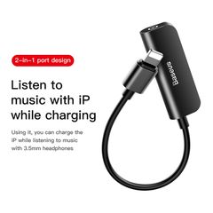 Bộ chuyển cổng Lightning sang Audio AUX 3.5mm + Lightning Baseus L50/L50S cho iPhone (Vừa sạc pin vừa nghe nhạc, có hỗ trợ Micro/ Đàm thoại)