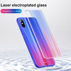 Ốp lưng trong suốt đổi màu Baseus Laser Luster Glass Case cho iPhone X ( Soft Silicone Edge , Tempered Glass Back Cover)