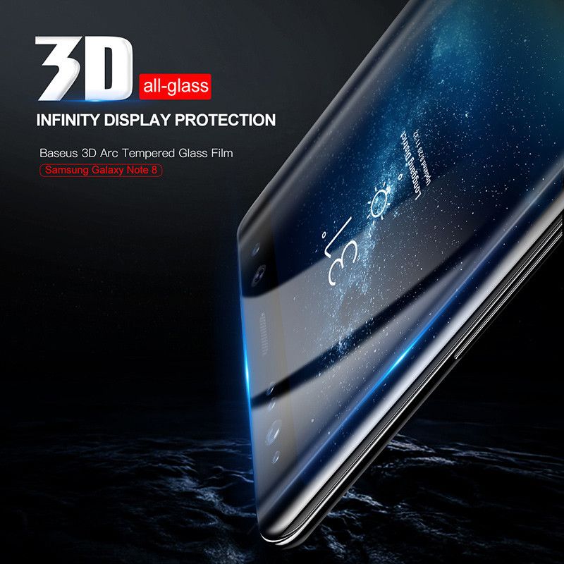 Kính cường lực 3D Full Viền Baseus LV241 cho Samsung Note 8 (0.3mm, kính chống trầy, All-Screen Arc -Surface)