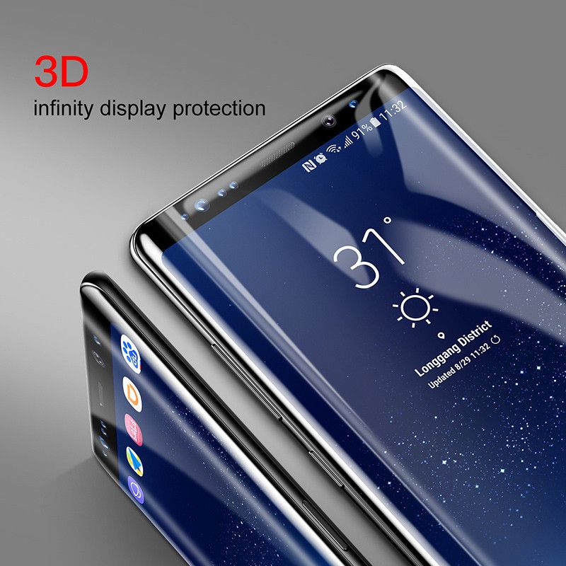 Kính cường lực 3D Full Viền Baseus LV241 cho Samsung Note 8 (0.3mm, kính chống trầy, All-Screen Arc -Surface)