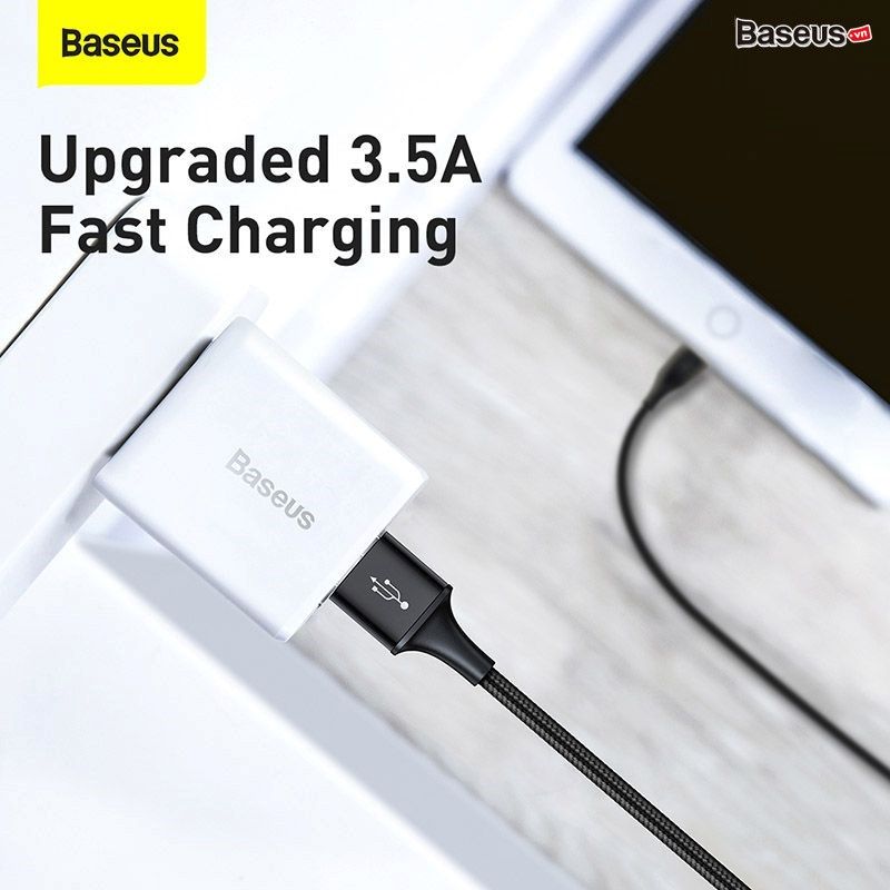 Cáp Sạc 3 Đầu Siêu Bền Baseus Rapid Series 3-in-1 USB to Type C/Lightning/Micro