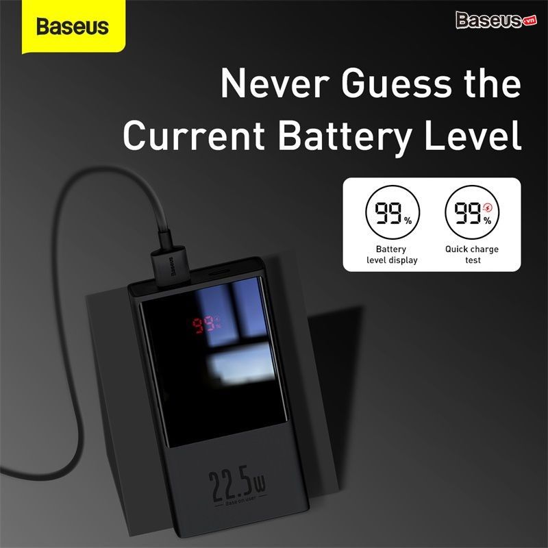 Pin sạc dự phòng sạc nhanh Baseus Super Mini Digital Display Power Bank (10000mAh/20000mAh, 22.5W, màn hình LED)