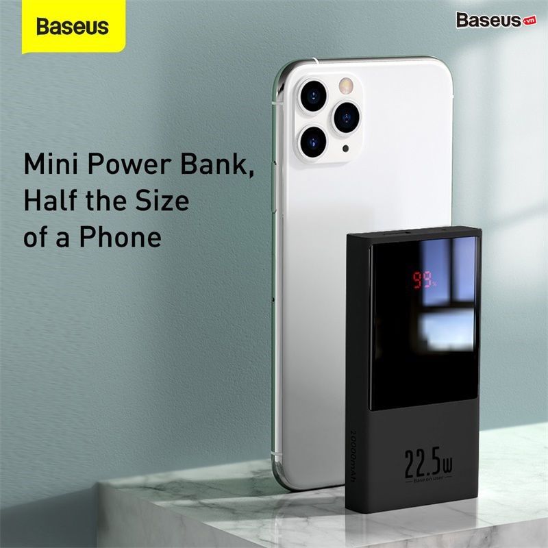 Pin sạc dự phòng sạc nhanh Baseus Super Mini Digital Display Power Bank (10000mAh/20000mAh, 22.5W, màn hình LED)