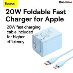 Bộ Sạc Nhanh Kèm Cáp C To Lightning Baseus Super Si Pro Quick Charger Type C 20W (Củ sạc + Cáp sạc nhanh C to Lightning Silica Gel)