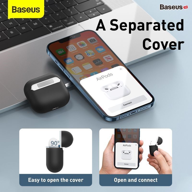 Ốp Lưng Silicone Gel Siêu Mỏng Baseus Super Thin Silica Gel Case Cho Apple AirPods 3 (0.8mm Super thin, Liquid Silica Gel, Dirt-proof and Anti-broken)