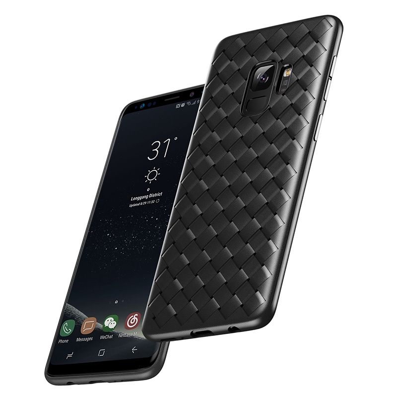 Ốp lưng Baseus BV Weaving Case LV182 cho Samsung Galaxy S9 / S9+ (Luxury Grid Soft TPU Silicone )