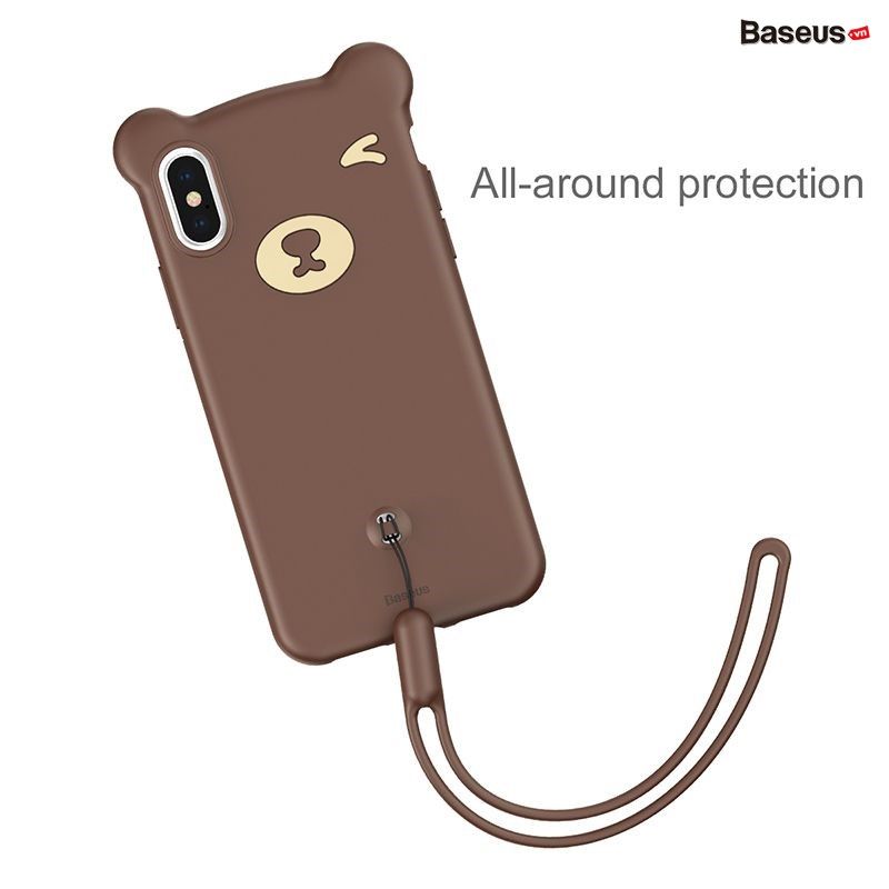 Ốp lưng hình gấu siêu dễ thương Baseus Bear Silicone Case dùng cho iPhone X/XS/XR/XS Max