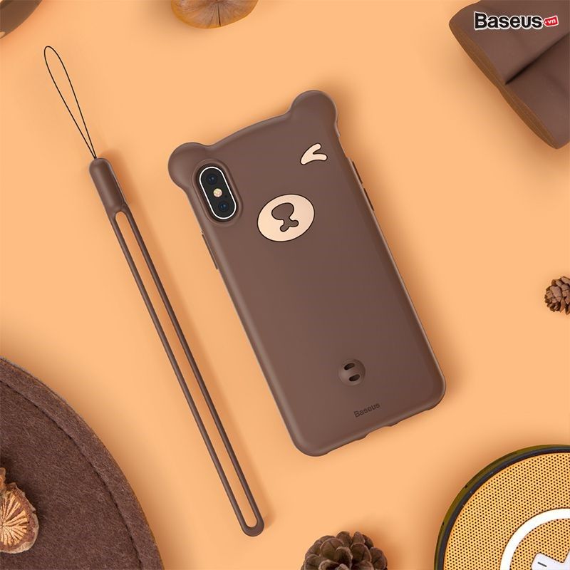 Ốp lưng hình gấu siêu dễ thương Baseus Bear Silicone Case dùng cho iPhone X/XS/XR/XS Max