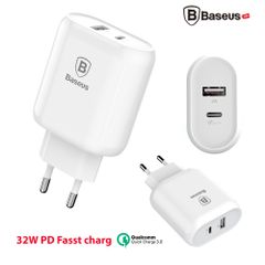 Bộ sạc nhanh đa năng 28W/ 32W Baseus Bojure cho Smartphone/ Tablet/ Macbook (2 Ports , USB + Type C PD Quick charge 3.0)