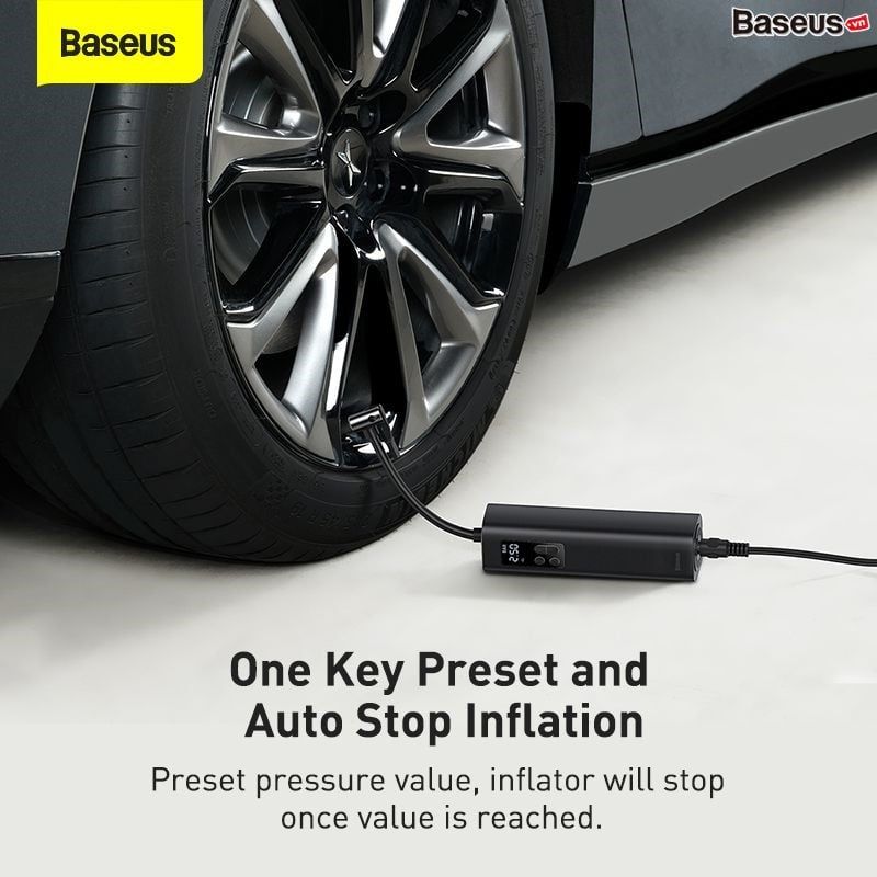 Máy bơm lốp xe thế hệ mới Baseus Super Mini Inflator Pump (12V/0.2 ~150PSI,  30L/min, LED Display, Portable Car Pump)