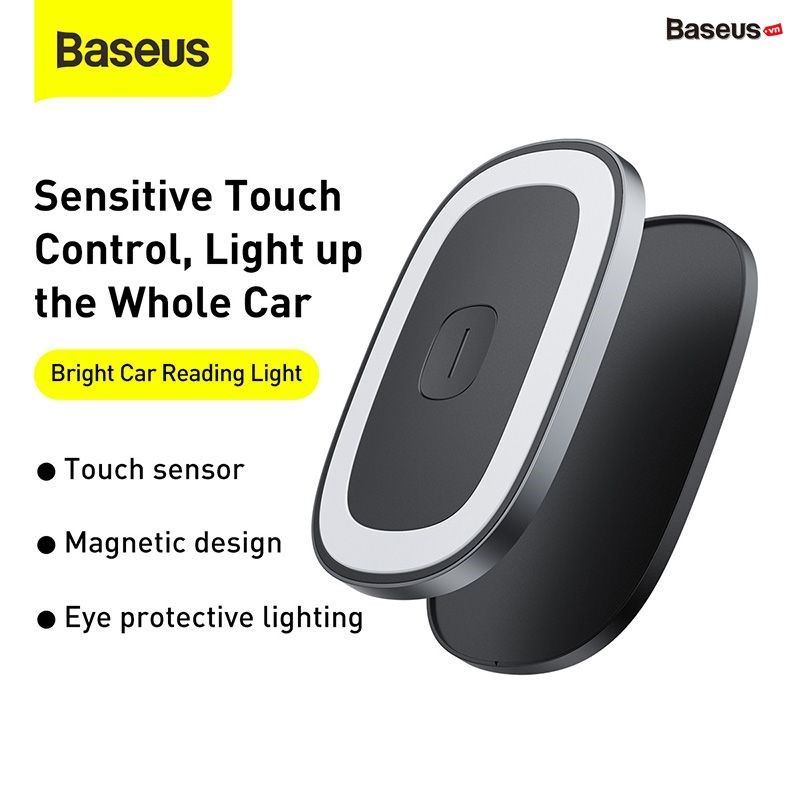 Đèn đọc sách pin sạc dùng trong xe hơi Baseus Bright Car Reading Light (400mAh, 3 hours, Magnetic Dock, Touch Sensor)