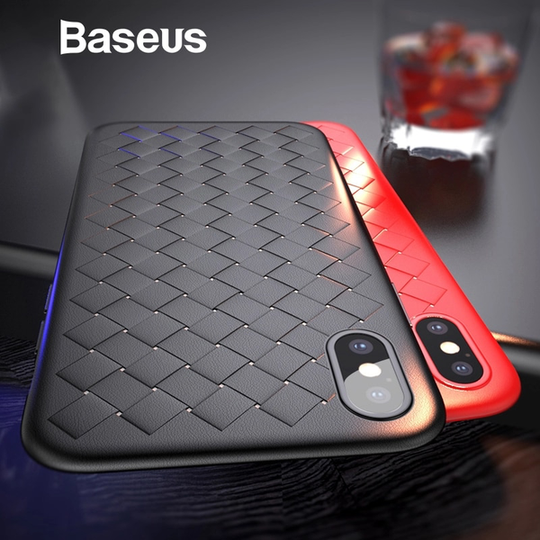 Ốp lưng Silicone dẽo Baseus BV Weaving Case cho iPhone X (Ultra Thin Soft TPU Silicone)