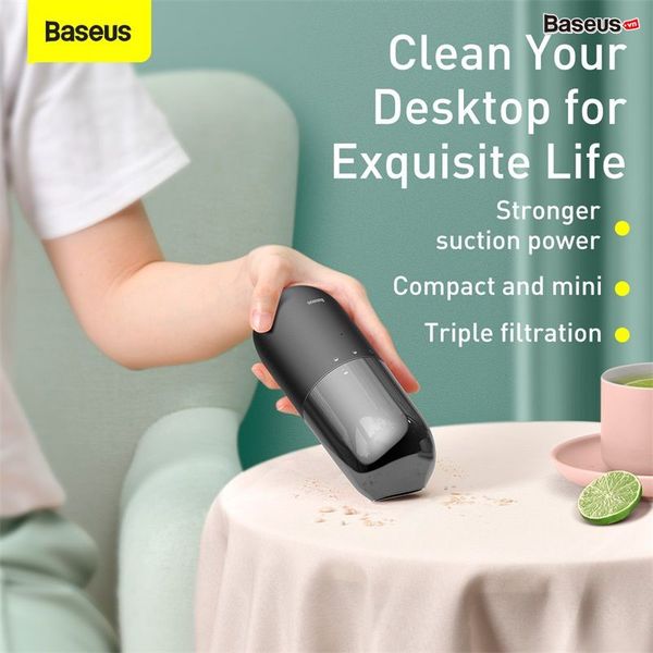 Máy hút bụi mini cầm tay Baseus C1 Capsule Vacuum Cleaner (45W, Pin sạc, 3800Pa)