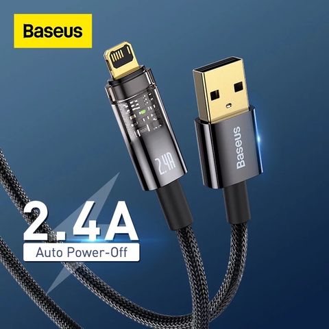 Cáp Sạc Lightning Tự Ngắt Baseus Explorer Series dùng cho iPhone (USB to Lightning, Auto Power-Off, 2.4A Fast Charging & Data Cable)