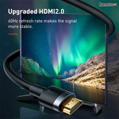 Cáp HDMI 2.0 siêu bền Baseus Cafule HDMI Cable (4K-60Hz/18Gbps, HDMI Male To Male, HDMI Cable, Oxidation and Rust Resistant)