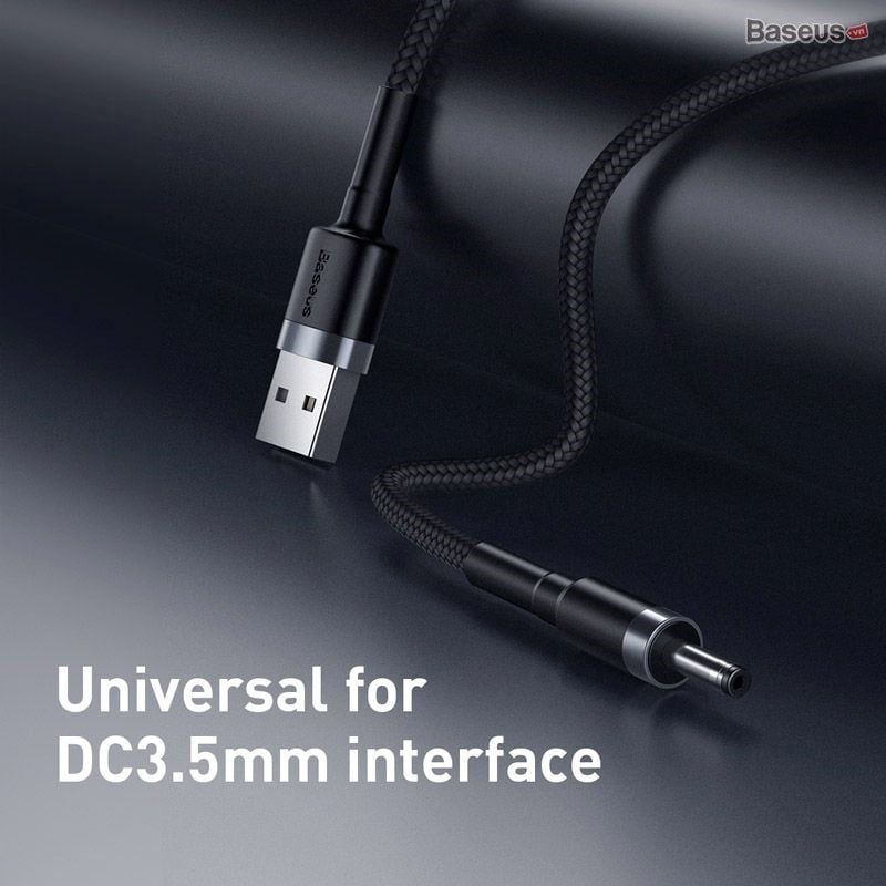 Cáp nguồn DC 3.5mm siêu bền Baseus Cafule Series DC3.5mm (2A, USB to DC 3.5mm Power Cable)