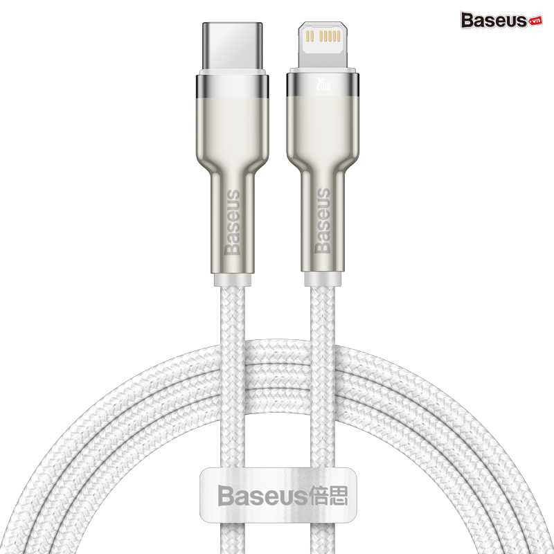 Cáp sạc nhanh C to Lightning 20W cho iPhone 12 Series Baseus Cafule Metal Series (20W, Type C to Lightning Fast charge & Data Cable)