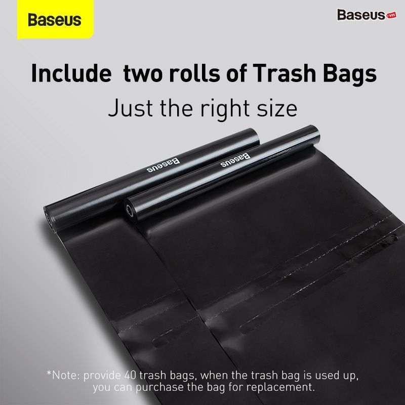 Túi cuộn đựng rác gắn lưng ghế dùng cho xe ô tô Baseus Clean Garbage Bag for Back Seat of Cars (tặng kèm 2 cuộn túi - 20 túi/cuộn)