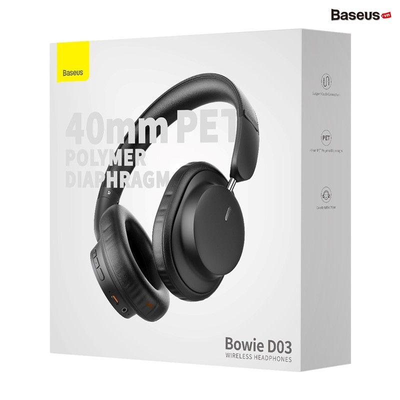 Tai Nghe Không Dây Chụp Tai Baseus Bowie D03 Wireless Headphones (Bluetooth 5.3, 30 hours, Lowlatency 0.08s)