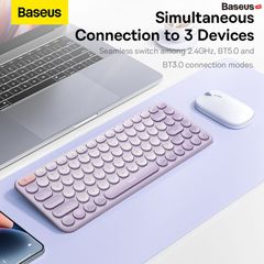 Bàn Phím Không Dây Baseus Creator Wireless Tri-Mode Keyboard cho Laptop/Macbook/iPad (2.4GHz/Bluetooth, Kết nối 3 thiết bị, Thiết Kế Tiện Dụng Với Độ Bền Cao)