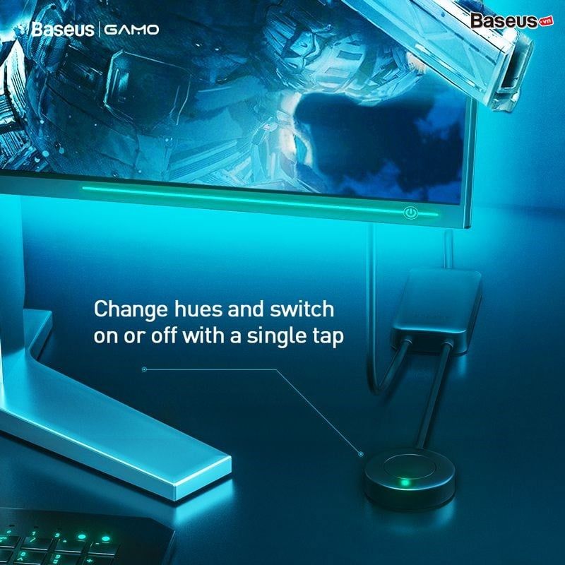 Dây Đèn LED RGB Trang Trí Baseus Cool Black USB Colorful Electronic Sports Game Light Strip Standard Version