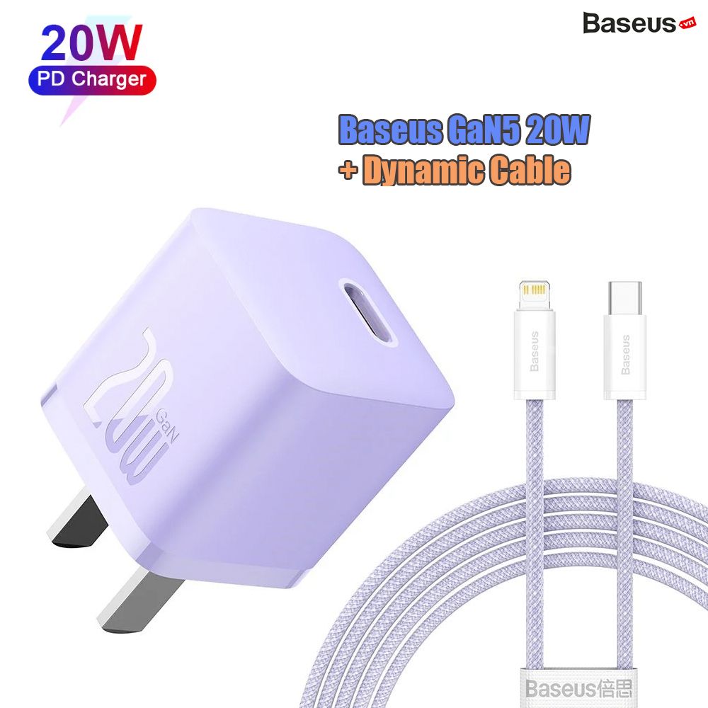 Bộ Sạc Nhanh 20W Baseus GaN5 Fast Charger 1C cho iPhone/Samsung (PD/QC Multi Quick Charge Support, Smart Protect)