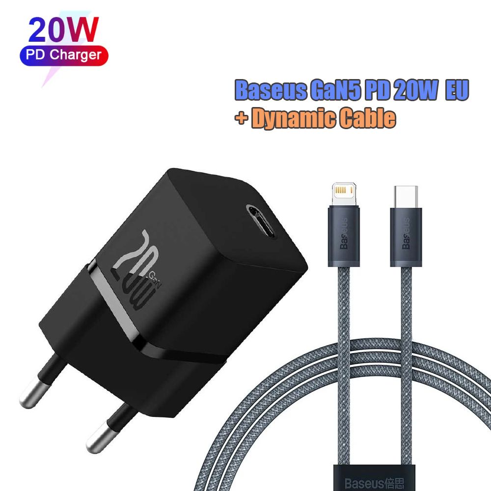 Bộ Sạc Nhanh 20W Baseus GaN5 Fast Charger 1C cho iPhone/Samsung (PD/QC Multi Quick Charge Support, Smart Protect)