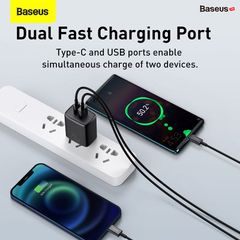 Cốc sạc nhanh siêu nhỏ gọn Baseus Compact Quick Charger 20W (USB + Type C Dual Port, 20W PD/QC 3.0 Multi Quick Charge Support)