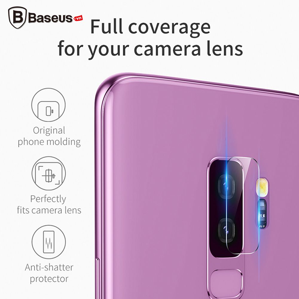 Kính cường lực 5 lớp chống trầy Camera Baseus Sapphire LV223 cho Samsung Galaxy S9/ S9 Plus (0.15 mm, 5D, 9H, Scratch Proof Camera Lens Protector)