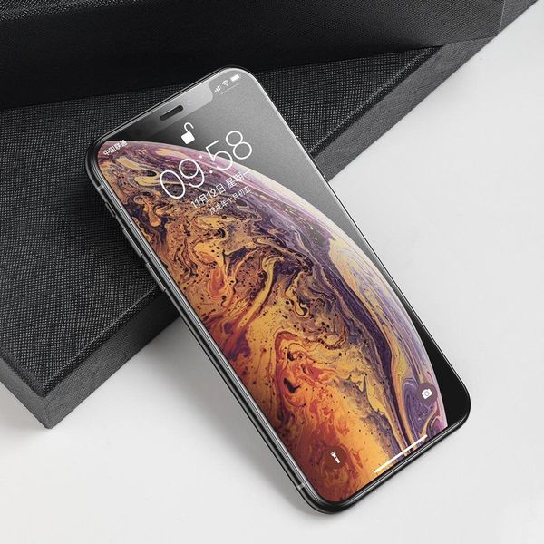 Kính cường lực 5 lớp chống bám vân tay Baseus Matte Frosted 4D cho iPhone X/XS Max/ iP11 Pro Max (0.3mm, Anti Finger Print, Full Coverage Tempered Glass )