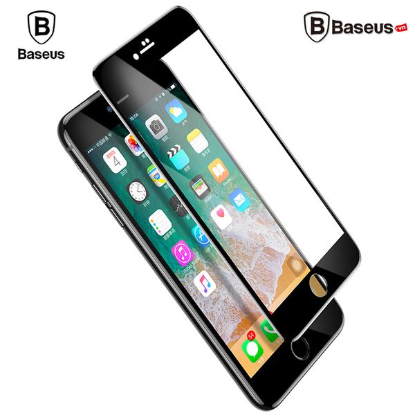 Kính cường lực 5D Baseus LV162 cho iPhone 6/ 7/ 8/ Plus (0.3mm, Chống ánh sáng xanh, 5 lớp siêu bền, kính chống trầy, All-Screen Arc-Surface)