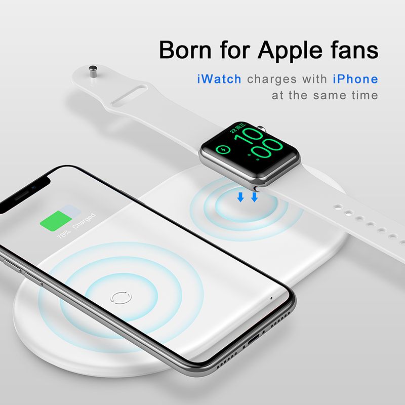 Đế sạc nhanh không dây 2 trong 1 Baseus Dual Smart Wireless Charging Pillow dùng cho Smartphone và Apple Watch  (10W, Wireless Quick charge)