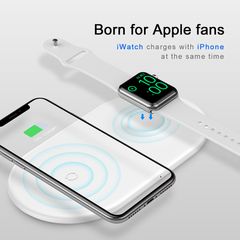 Đế sạc nhanh không dây 2 trong 1 Baseus Dual Smart Wireless Charging Pillow dùng cho Smartphone và Apple Watch  (10W, Wireless Quick charge)