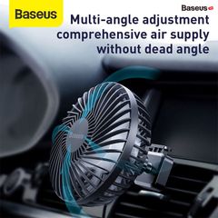 Quạt mini tiện dụng cho xe ô tô Baseus Departure Vehicle Fan (5V, 3 mức tốc độ, Gắn lưng ghế hoặc khe gió)