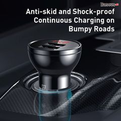 Tẩu sạc đa năng dùng cho xe ô tô Baseus Digital Display (24W, Dual USB 4.8A , Car Fast Charger)