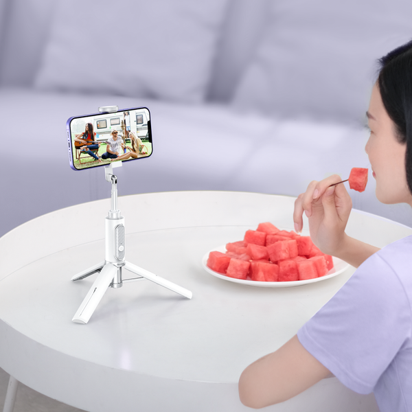 Gậy Selfie Tripod tích hợp Remote chụp hình bluetooth Baseus Traveler Bluetooth Tripod Selfie Stick (3 in1 Selfie/Video/Streaming/ Tripod Stick, 10m Bluetooth Remote Control)