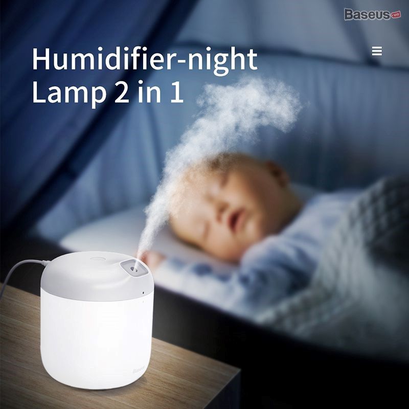 Máy phun sương tạo ẩm Baseus Elephant Humidifier (600ml , Air Diffuser, Large Spray with LED Night Light)