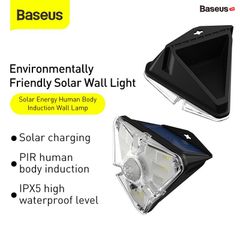 Đèn năng lượng mặt trời - cảm ứng chuyển động Baseus Solar Energy Collection Series (IPX5 Waterproof, Triangle Shape, Human Body Induction Wall Lamp)