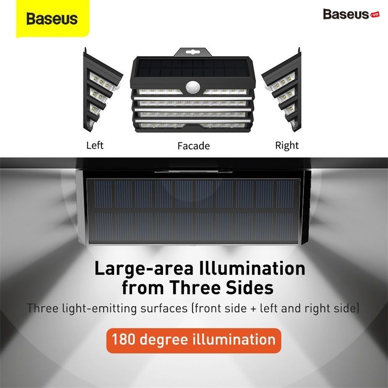 Đèn năng lượng mặt trời - cảm ứng chuyển động Baseus Energy Collection Series (Solar Energy, Human Body Induction Wall Lamp, IP65 Waterproof, Wide angle large size)
