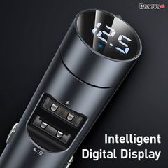 Tẩu sạc đa năng dùng cho xe ô tô Baseus Energy Column Car Wireless MP3 Charger (5V/3.1A, 2 Ports, Bluetooth 5.0, Touch, LED, AUX/FM Transmiter)