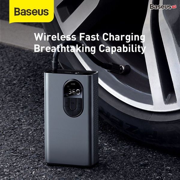 Máy bơm lốp xe hơi Baseus Energy Source Inflator Wireless Intelligent Air Pump (Pin sạc 2500 mAh, theo dõi áp suất, 5-150 psi )