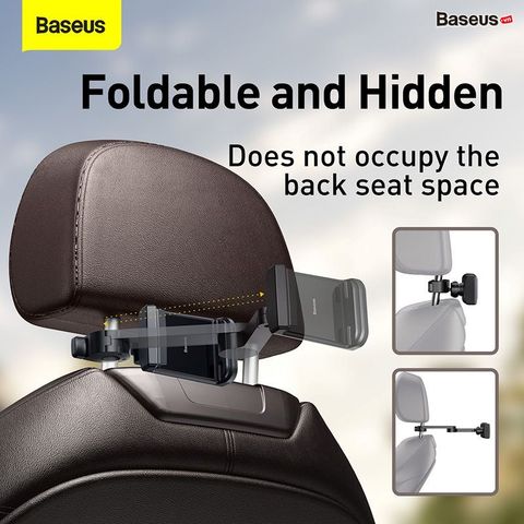 Bộ đế giữ điện thoại gắn lưng ghế trên xe hơi tích hợp sạc không dây Baseus Energy Storage Backseat Holder Wireless Charger (15W, 360 Degree Rotation)