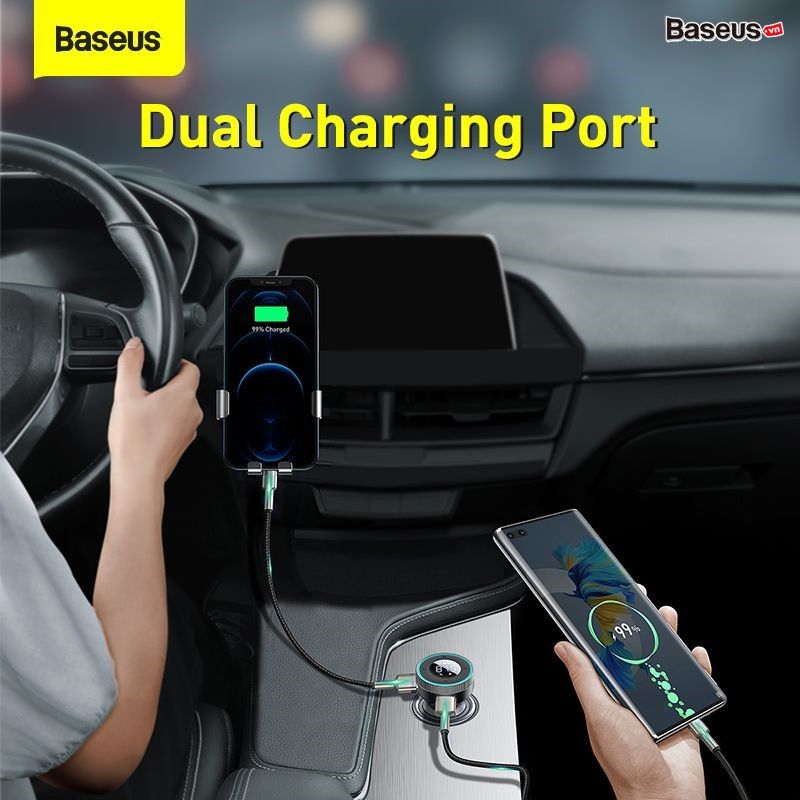 Tẩu sạc nhanh hỗ trợ phát nhạc qua Bluetooth Baseus Enjoy Car Wireless MP3 Charger (5V/3.4A, Dual USB, FM/Bluetooth 5.0, USB/TF Card Reader, Music Lostless Music support)