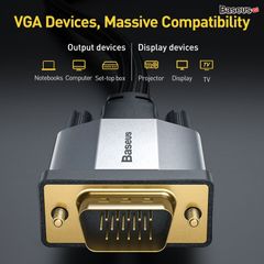 Cáp VGA 2 đầu đực độ nét cao Baseus Enjoyment Series (Full HD, VGA Male To VGA Male bidirectional Adapter Cable)