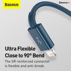 Cáp sạc 3 đầu Baseus Superior Series 3 in 1 (USB to Type C+ Lightning + Micro USB, 3.5A/1.5m, TPE Fast Charging Data Cable)