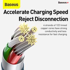 Cáp sạc 3 đầu Baseus Superior Series 3 in 1 (USB to Type C+ Lightning + Micro USB, 3.5A/1.5m, TPE Fast Charging Data Cable)