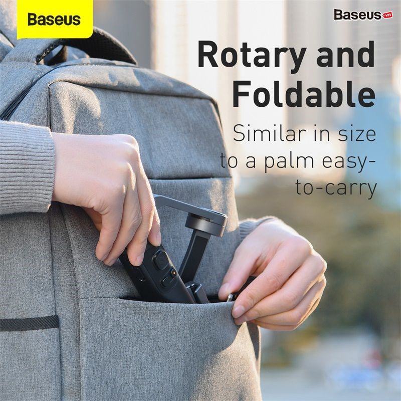 Tay cầm chống rung xếp gọn Baseus Control Smartphone Handheld Folding Gimbal Stabilizer (330g, 4500mAh, Bluetooth 4.0, Type C)