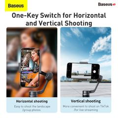 Tay cầm chống rung xếp gọn Baseus Control Smartphone Handheld Folding Gimbal Stabilizer (330g, 4500mAh, Bluetooth 4.0, Type C)